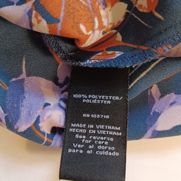 Zac & Rachel Navy Blue With Purple And Orange Flowers - Picture 11 of 12